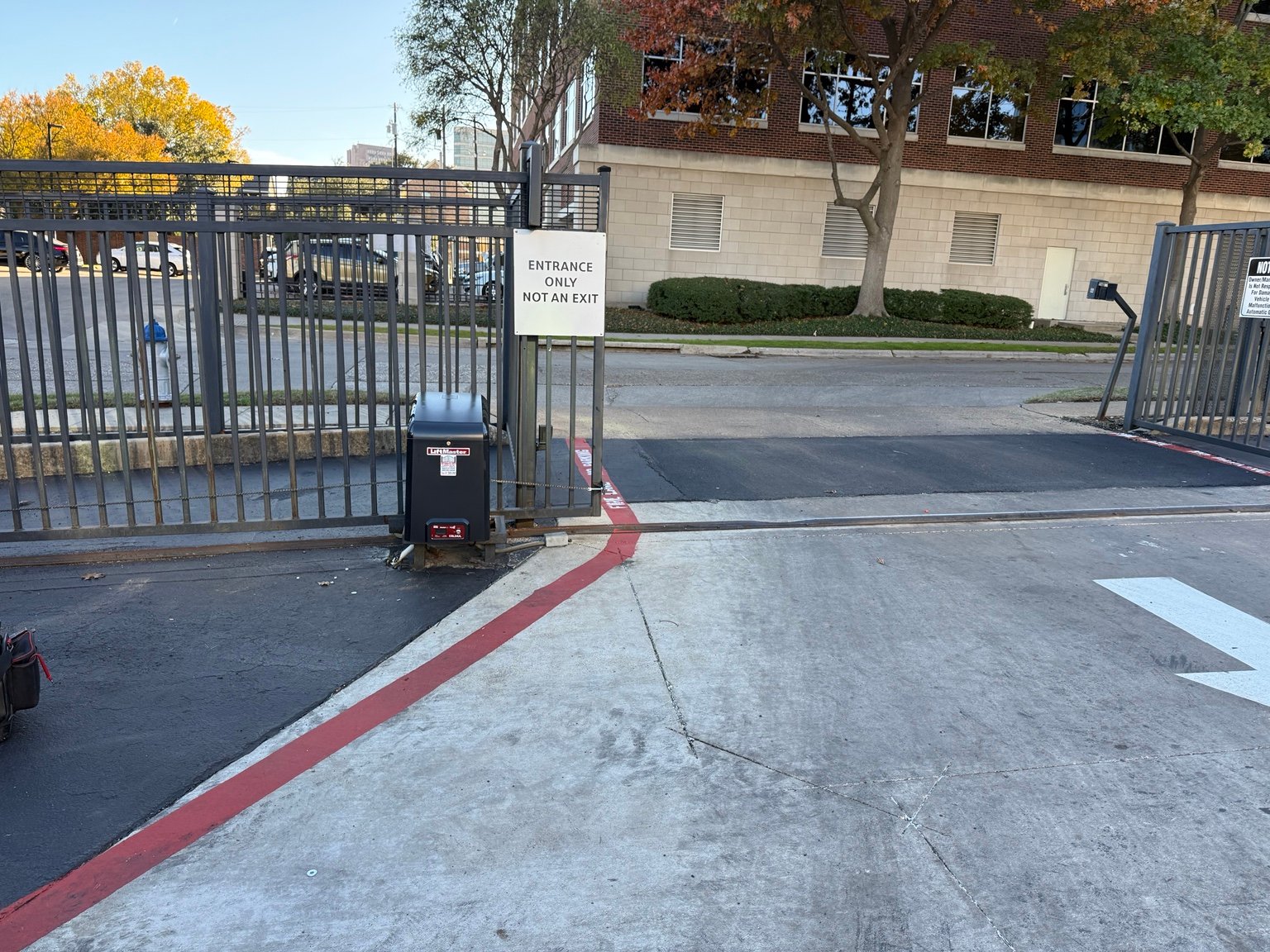 Commercial sliding gate with LiftMaster operator
