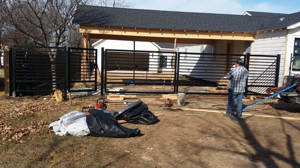 Automatic gate operator installation project in North Texas